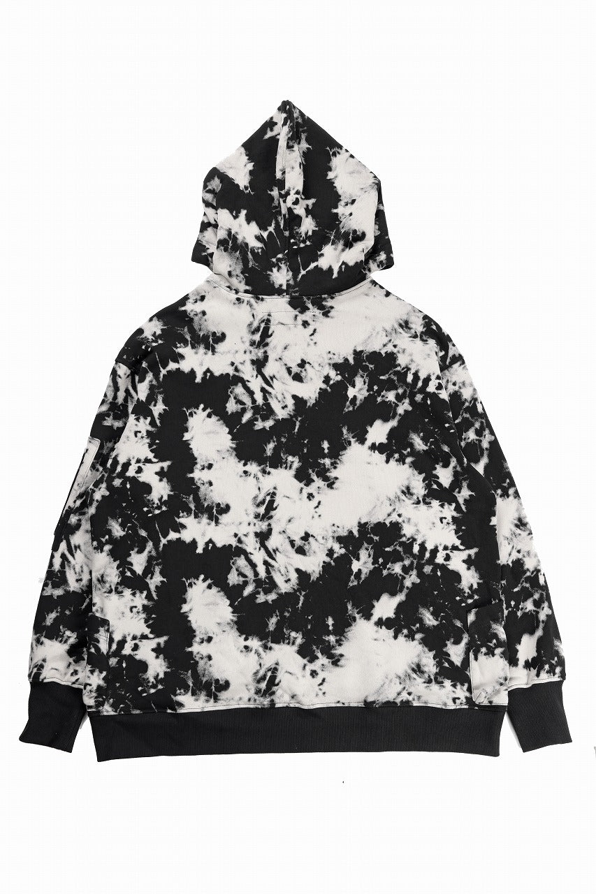 Load image into Gallery viewer, A.F ARTEFACT CARGO HOODED TOPS / MOTTLED DYING (BLACK x IVORY)