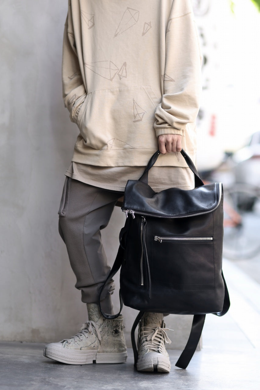 Load image into Gallery viewer, A.F ARTEFACT x Portaille LEATHER BACK PACK / WAXED HORSE LEAHER (BLACK)