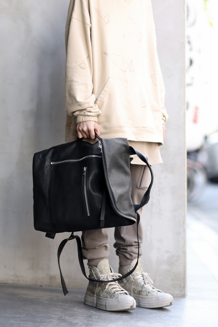 Load image into Gallery viewer, A.F ARTEFACT x Portaille LEATHER BACK PACK / WAXED HORSE LEAHER (BLACK)