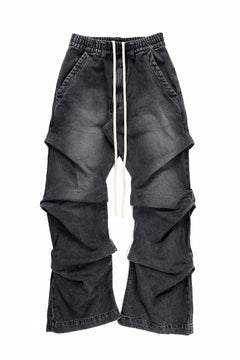 画像をギャラリービューアに読み込む, A.F ARTEFACT TUCK SLIM BAGGY PANTS / FADED DENIM (BLACK)