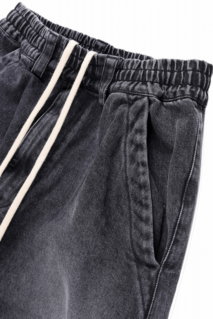 画像をギャラリービューアに読み込む, A.F ARTEFACT TUCK SLIM BAGGY PANTS / FADED DENIM (BLACK)