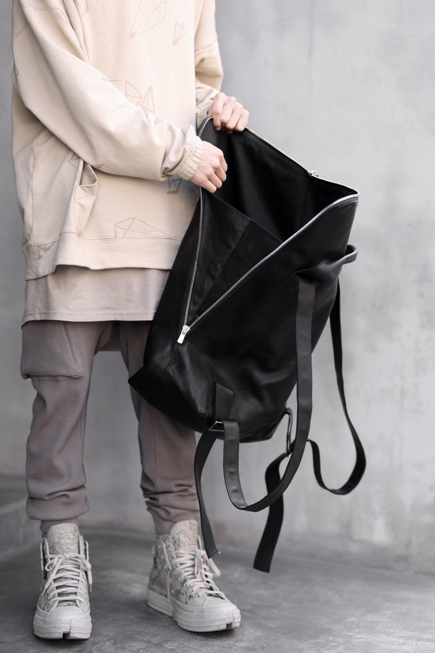 Load image into Gallery viewer, A.F ARTEFACT x Portaille LEATHER BACK PACK / WAXED HORSE LEAHER (BLACK)