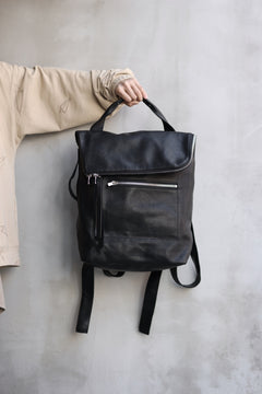 Load image into Gallery viewer, A.F ARTEFACT x Portaille LEATHER BACK PACK / WAXED HORSE LEAHER (BLACK)