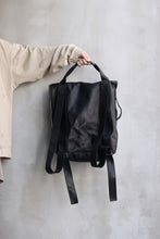 Load image into Gallery viewer, A.F ARTEFACT x Portaille LEATHER BACK PACK / WAXED HORSE LEAHER (BLACK)