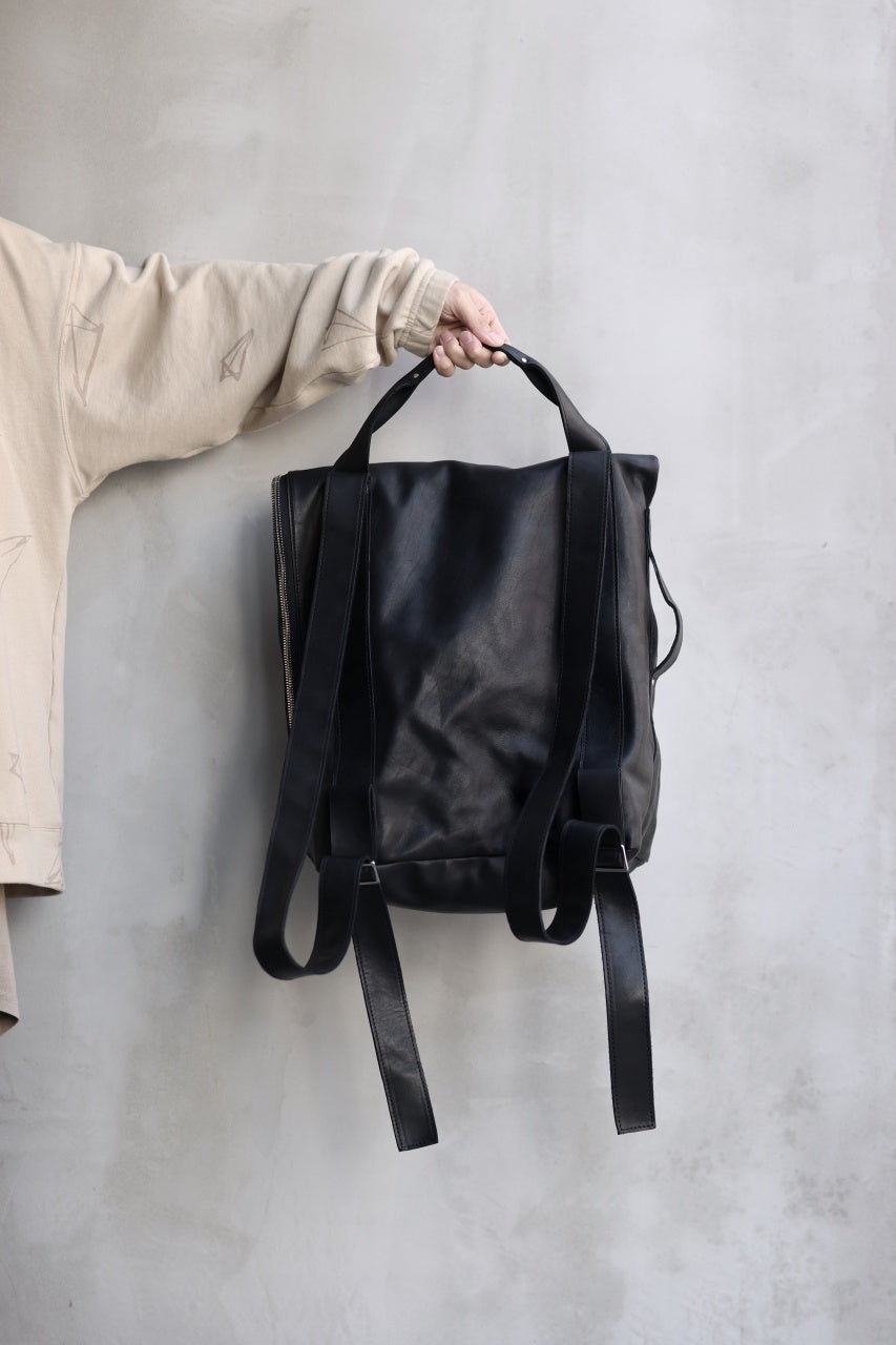 Load image into Gallery viewer, A.F ARTEFACT x Portaille LEATHER BACK PACK / WAXED HORSE LEAHER (BLACK)