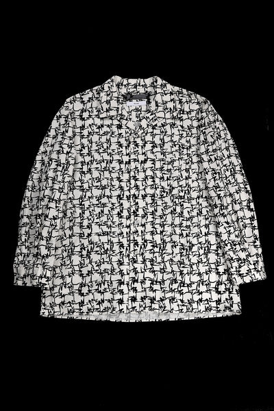 Y's for men x MASSES OPEN COLLAR SHIRT / MA ALL OVER PIGMENT PRINT (WHITE)