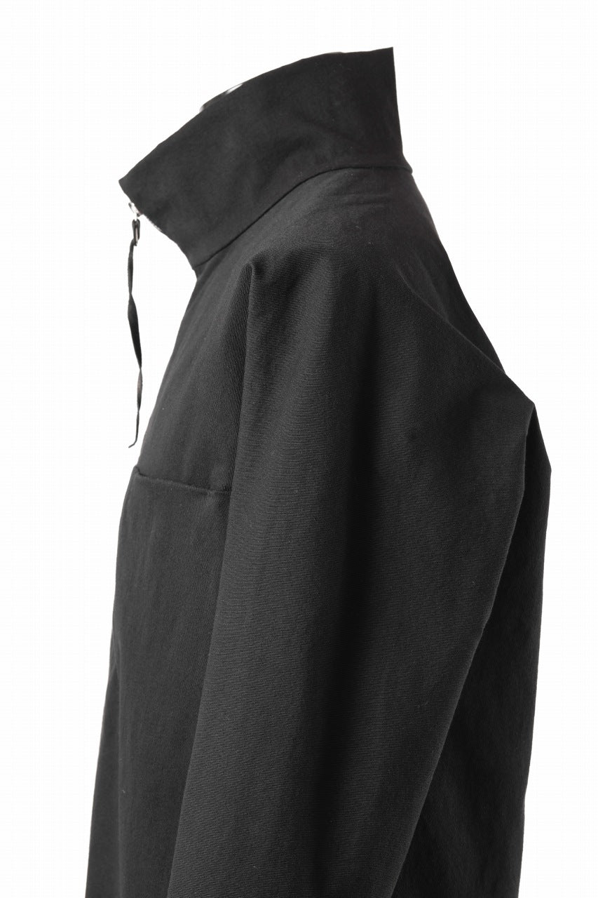 画像をギャラリービューアに読み込む, m.a+ zipped tall collar shirt jacket / H252DZ/CCE (BLACK)