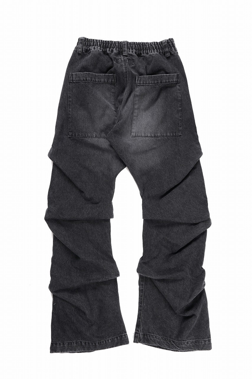 画像をギャラリービューアに読み込む, A.F ARTEFACT TUCK SLIM BAGGY PANTS / FADED DENIM (BLACK)