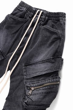 画像をギャラリービューアに読み込む, A.F ARTEFACT CARGO TUCK BAGGY PANTS / FADED DENIM (BLACK)