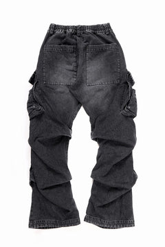 画像をギャラリービューアに読み込む, A.F ARTEFACT CARGO TUCK BAGGY PANTS / FADED DENIM (BLACK)