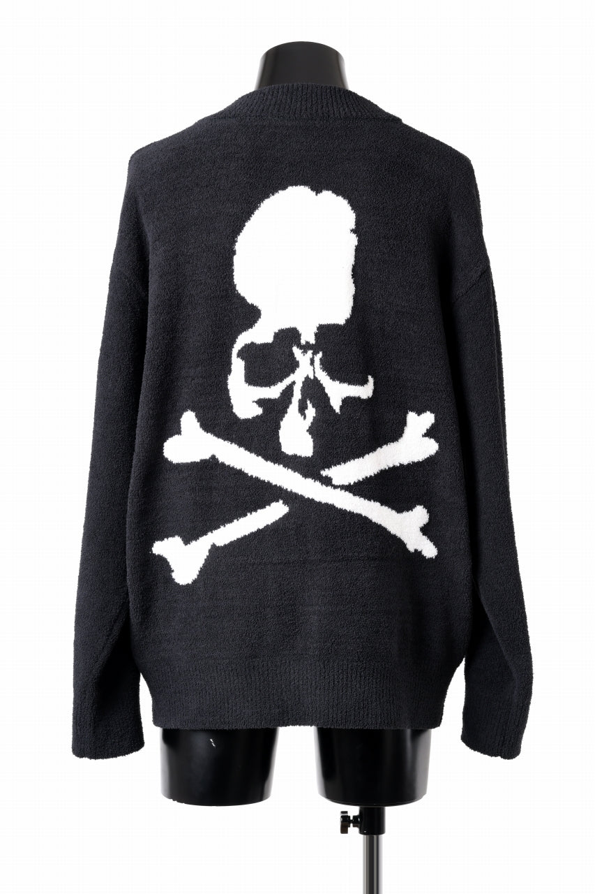 Load image into Gallery viewer, MASTERMIND WORLD LOUNGE CARDIGAN / SOFTY BOA FLEECE (BLACK x WHITE)
