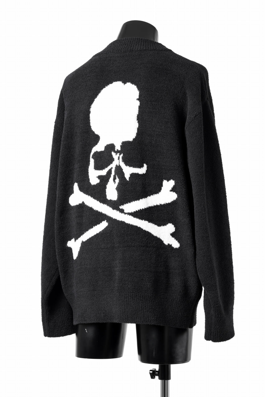 Load image into Gallery viewer, MASTERMIND WORLD LOUNGE CARDIGAN / SOFTY BOA FLEECE (BLACK x WHITE)