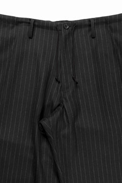 画像をギャラリービューアに読み込む, Y's for men WIDE-LEG DRAWSTRING PANTS / STRIPED SERGE (BLACK)