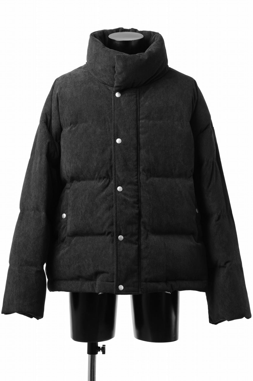 画像をギャラリービューアに読み込む, A.F ARTEFACT HIGH NECK DOWN JACKET / CORDUROY (BLACK)