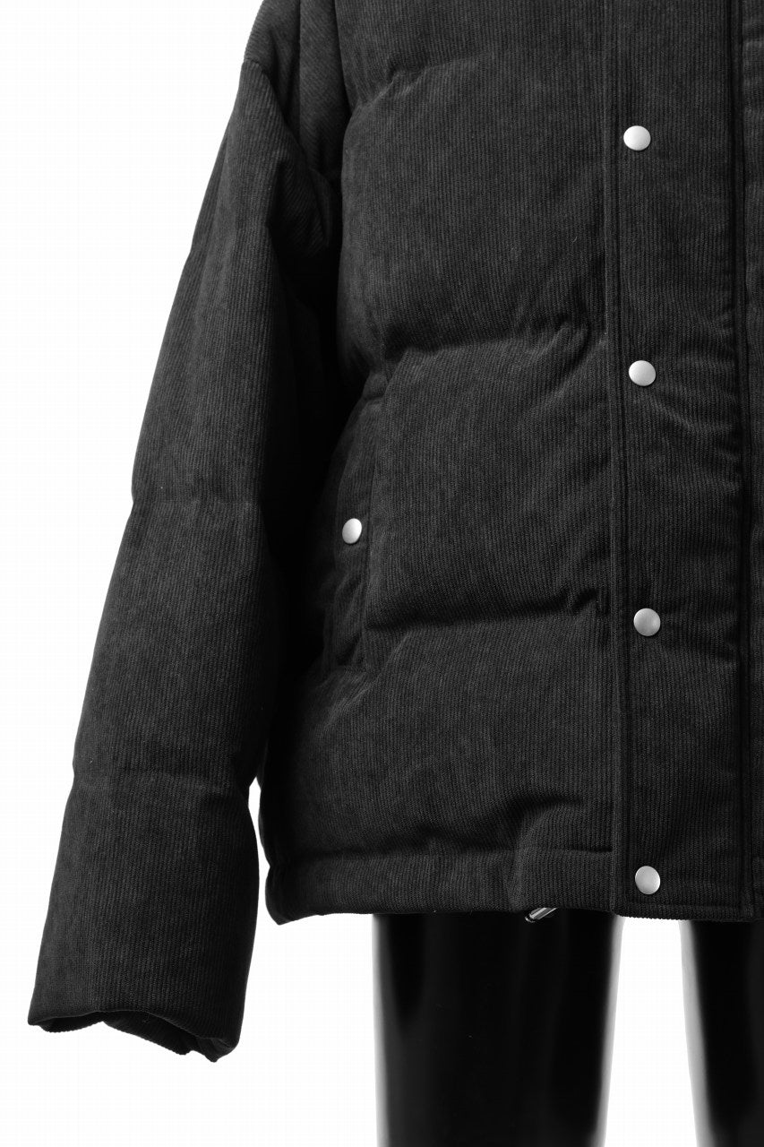 画像をギャラリービューアに読み込む, A.F ARTEFACT HIGH NECK DOWN JACKET / CORDUROY (BLACK)