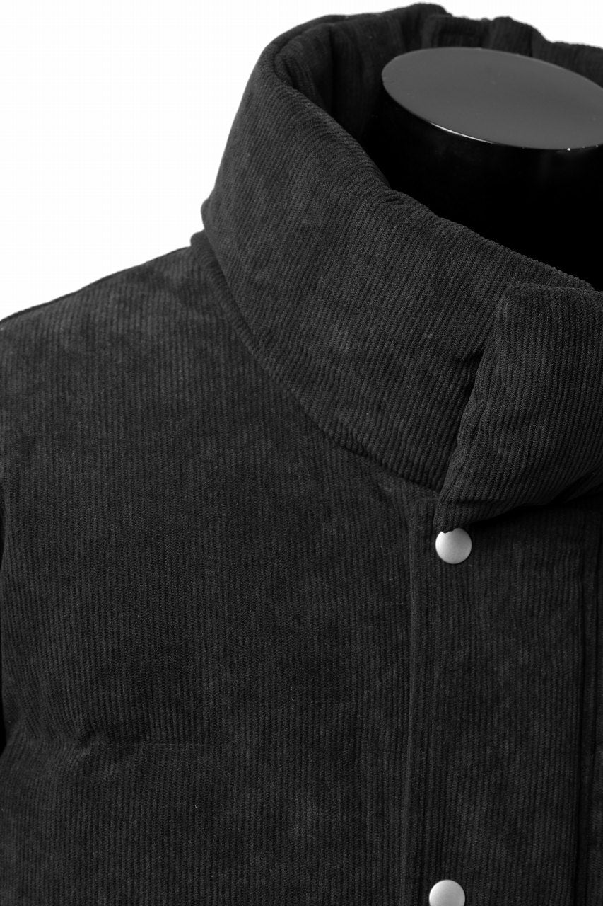 画像をギャラリービューアに読み込む, A.F ARTEFACT HIGH NECK DOWN JACKET / CORDUROY (BLACK)