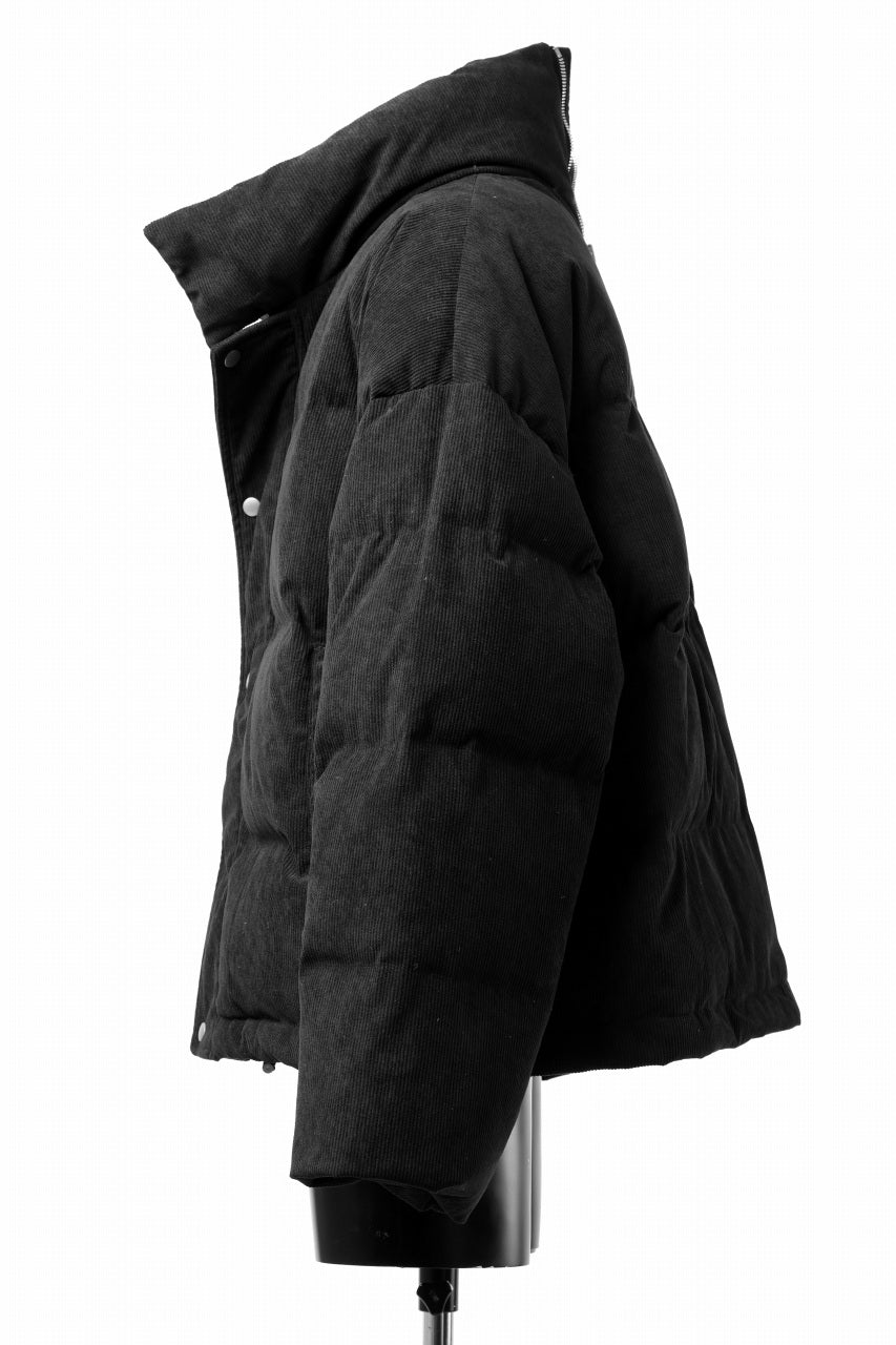 画像をギャラリービューアに読み込む, A.F ARTEFACT HIGH NECK DOWN JACKET / CORDUROY (BLACK)