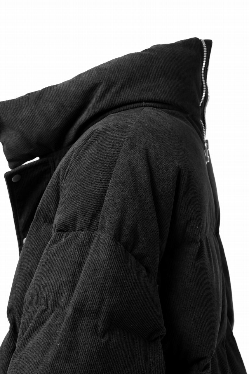 画像をギャラリービューアに読み込む, A.F ARTEFACT HIGH NECK DOWN JACKET / CORDUROY (BLACK)