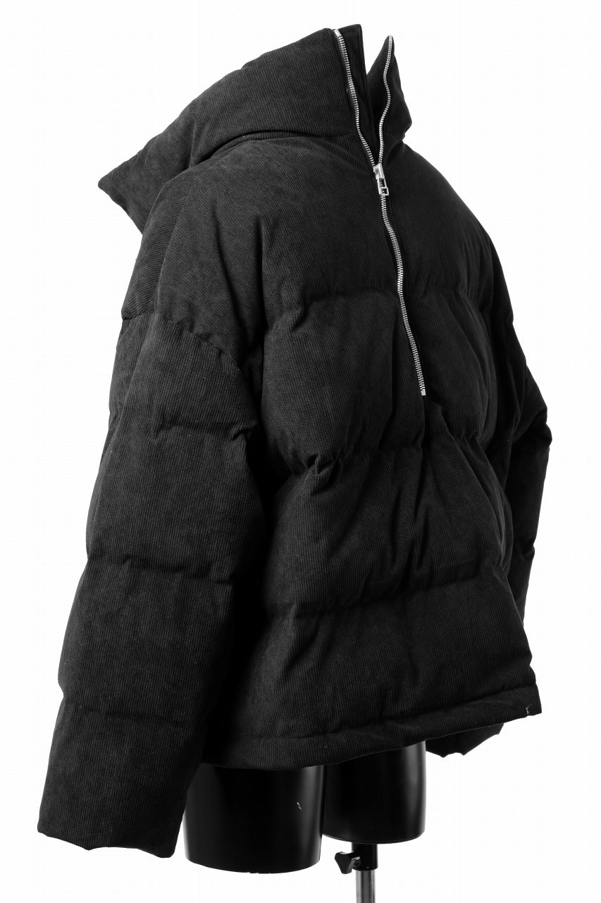画像をギャラリービューアに読み込む, A.F ARTEFACT HIGH NECK DOWN JACKET / CORDUROY (BLACK)