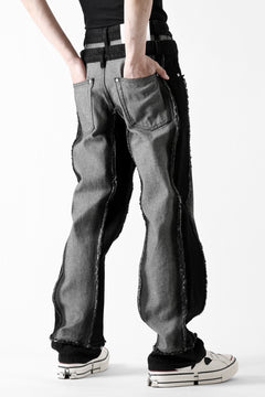 Load image into Gallery viewer, Feng Chen Wang RAW EDGE PATCHWORK TROUSERS (BLACK)