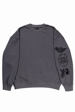 画像をギャラリービューアに読み込む, Y-3 Yohji Yamamoto GRAPHIC CREW SWEAT (GREY)