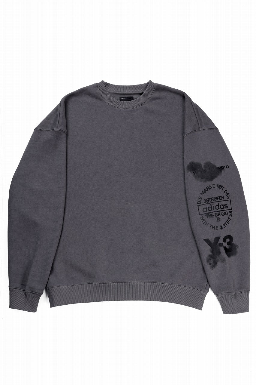 画像をギャラリービューアに読み込む, Y-3 Yohji Yamamoto GRAPHIC CREW SWEAT (GREY)