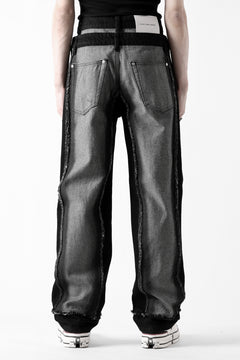 Load image into Gallery viewer, Feng Chen Wang RAW EDGE PATCHWORK TROUSERS (BLACK)