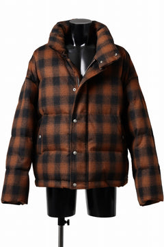 画像をギャラリービューアに読み込む, A.F ARTEFACT HIGH NECK DOWN JACKET / OMBRE CHECK FLANNEL (BLACK x ORANGE)