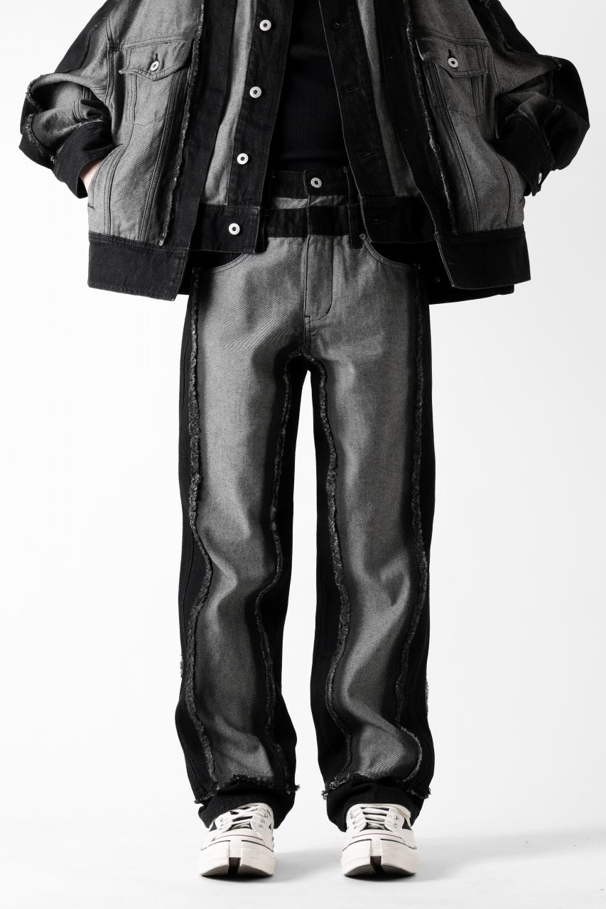 Load image into Gallery viewer, Feng Chen Wang RAW EDGE PATCHWORK TROUSERS (BLACK)