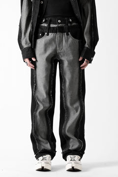 Load image into Gallery viewer, Feng Chen Wang RAW EDGE PATCHWORK TROUSERS (BLACK)