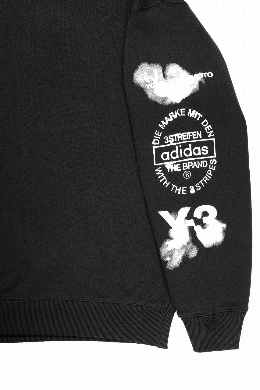 画像をギャラリービューアに読み込む, Y-3 Yohji Yamamoto GRAPHIC CREW SWEAT (BLACK)