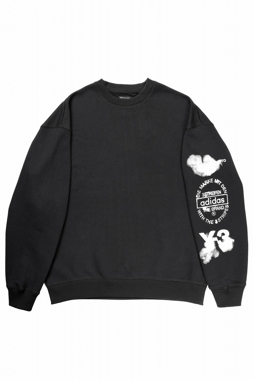画像をギャラリービューアに読み込む, Y-3 Yohji Yamamoto GRAPHIC CREW SWEAT (BLACK)