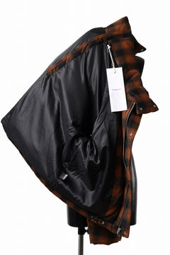 画像をギャラリービューアに読み込む, A.F ARTEFACT HIGH NECK DOWN JACKET / OMBRE CHECK FLANNEL (BLACK x ORANGE)