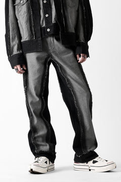 Load image into Gallery viewer, Feng Chen Wang RAW EDGE PATCHWORK TROUSERS (BLACK)