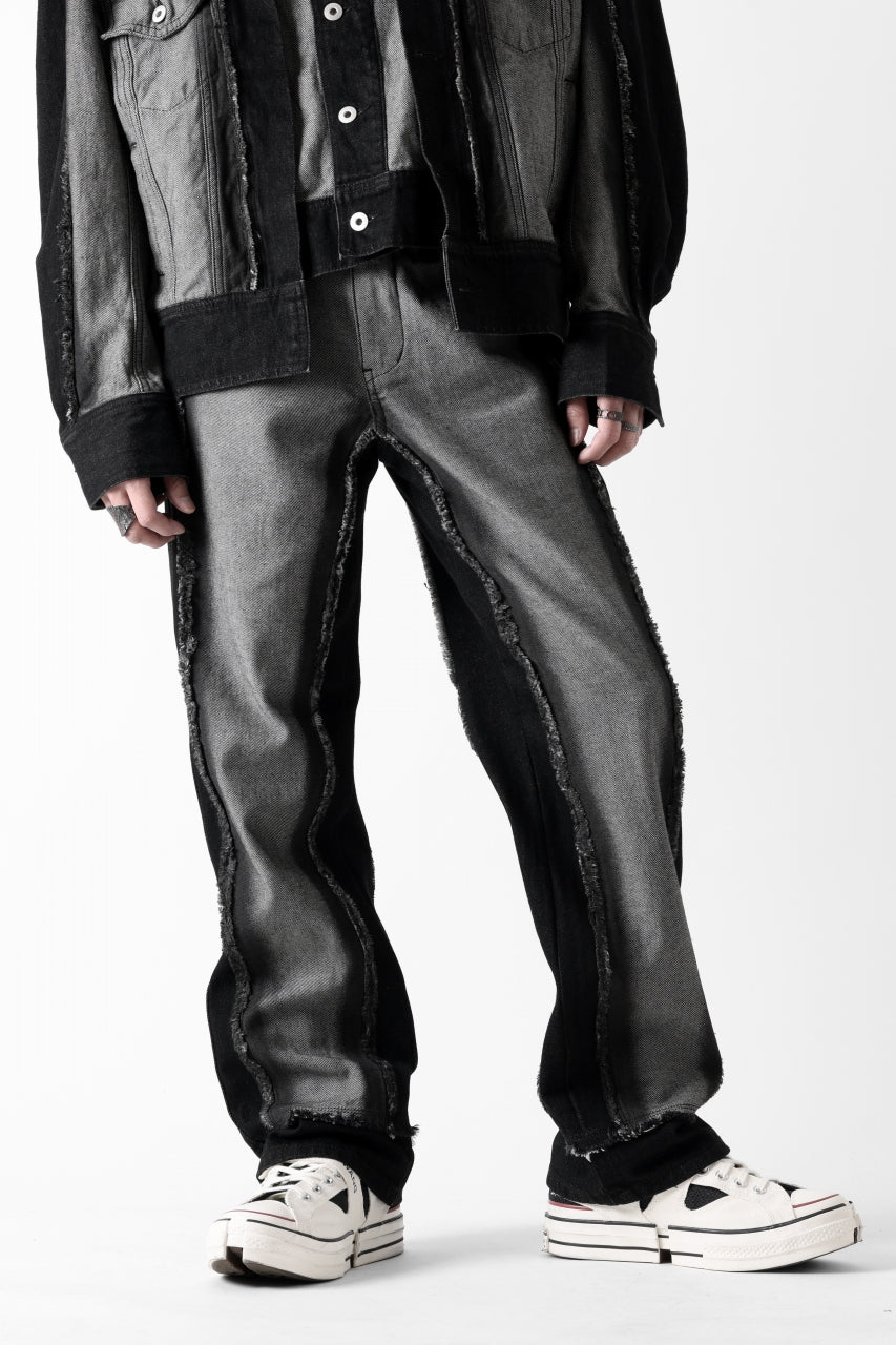 Load image into Gallery viewer, Feng Chen Wang RAW EDGE PATCHWORK TROUSERS (BLACK)