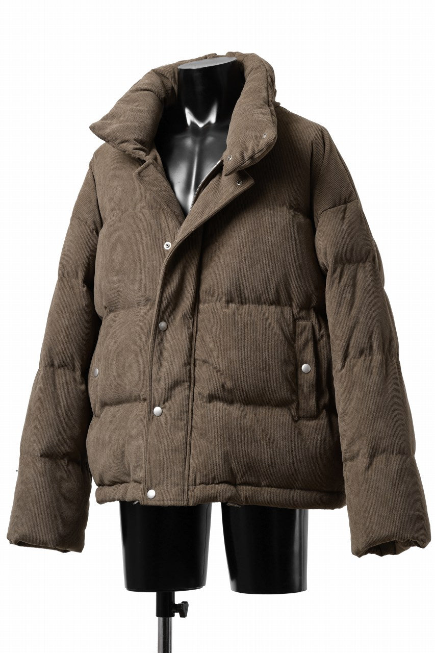 画像をギャラリービューアに読み込む, A.F ARTEFACT HIGH NECK DOWN JACKET / CORDUROY (BROWN)