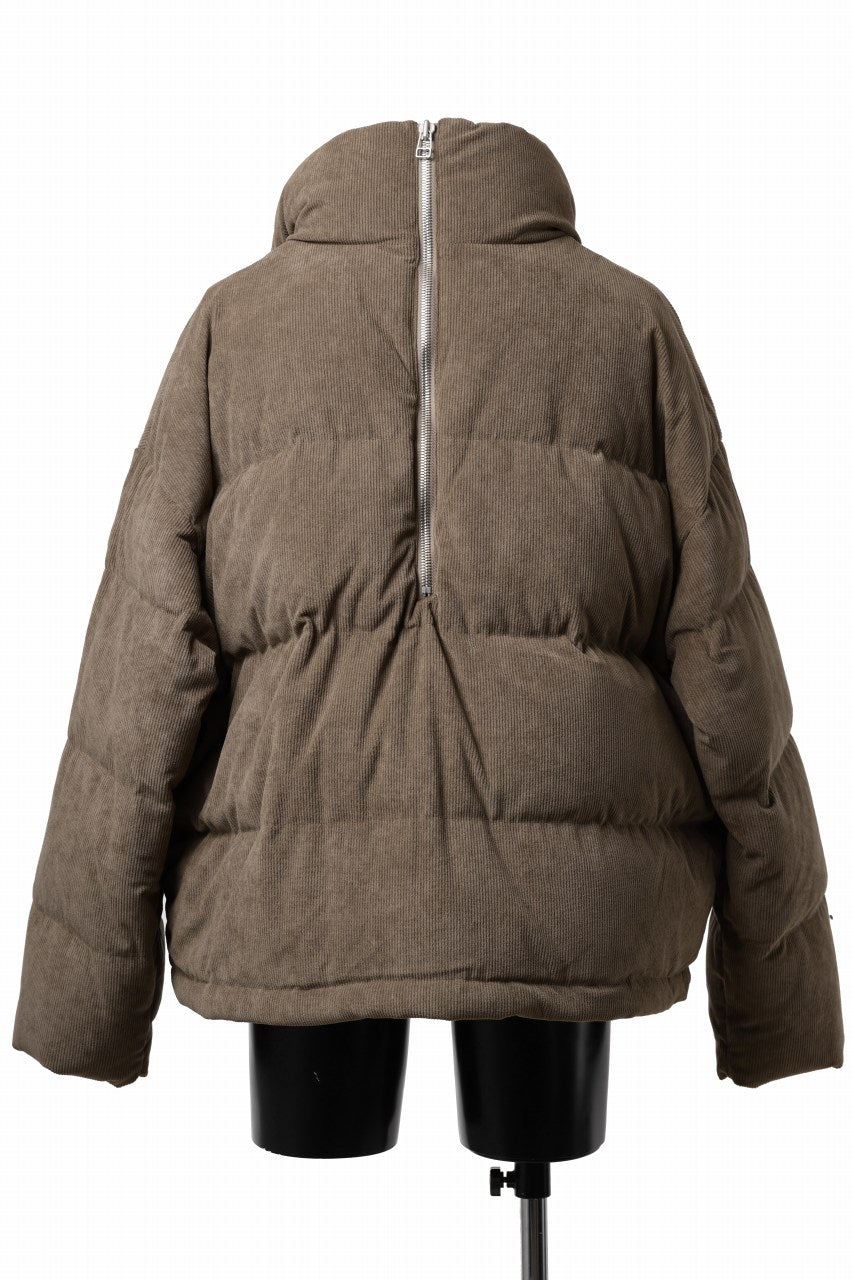 画像をギャラリービューアに読み込む, A.F ARTEFACT HIGH NECK DOWN JACKET / CORDUROY (BROWN)