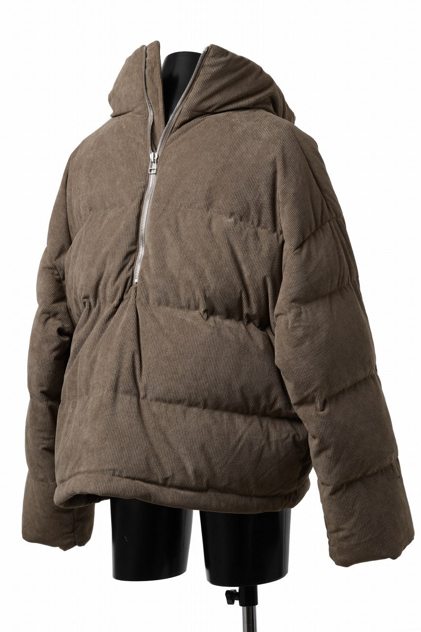 画像をギャラリービューアに読み込む, A.F ARTEFACT HIGH NECK DOWN JACKET / CORDUROY (BROWN)
