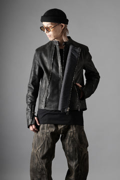 画像をギャラリービューアに読み込む, ierib Detachable Front Panel Jacket / Shiny Nubuck Horse (BLACK)
