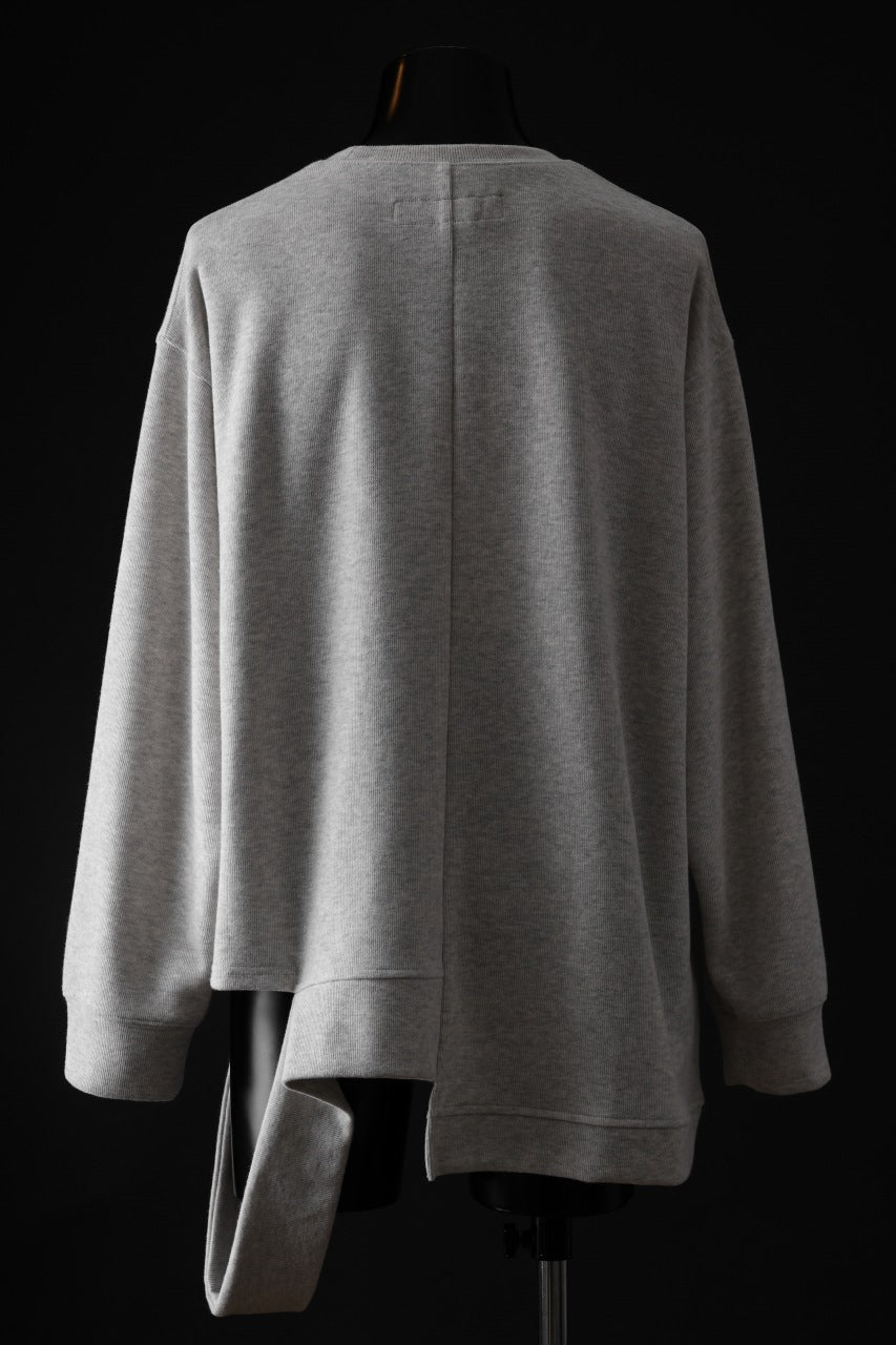 画像をギャラリービューアに読み込む, A.F ARTEFACT ASYMMETRY LOOP HEM TOP / COPE KNIT JERSEY (LIGHT GREY)