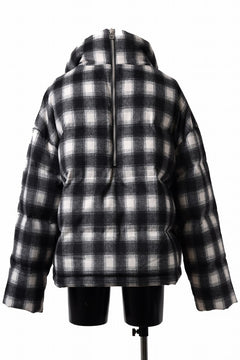 画像をギャラリービューアに読み込む, A.F ARTEFACT HIGH NECK DOWN JACKET / OMBRE CHECK FLANNEL (BLACK x WHITE)