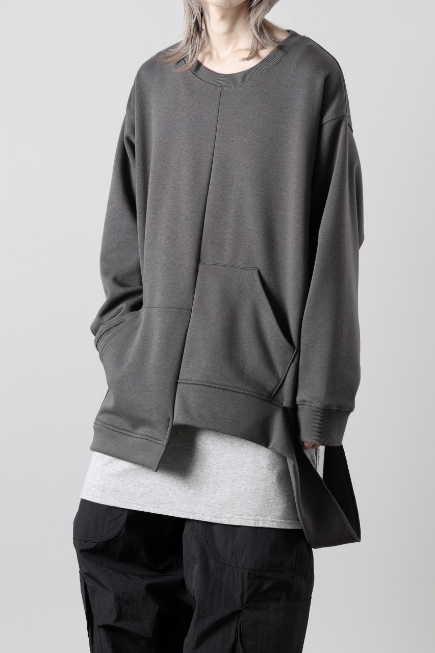 画像をギャラリービューアに読み込む, A.F ARTEFACT BOMBERHEAT® ASYMMETRY LOOP HEM TOPS (DARK GREY)