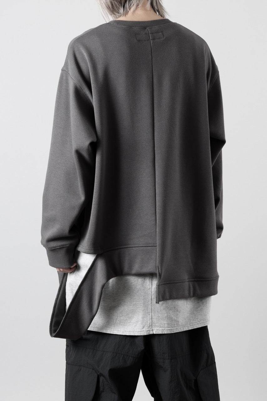 画像をギャラリービューアに読み込む, A.F ARTEFACT BOMBERHEAT® ASYMMETRY LOOP HEM TOPS (DARK GREY)