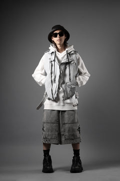 画像をギャラリービューアに読み込む, ISAMU KATAYAMA BACKLASH JP-CALF NATURAL DYED GARMENT-WASH DOUBLE RIDERS VEST (WHITE)