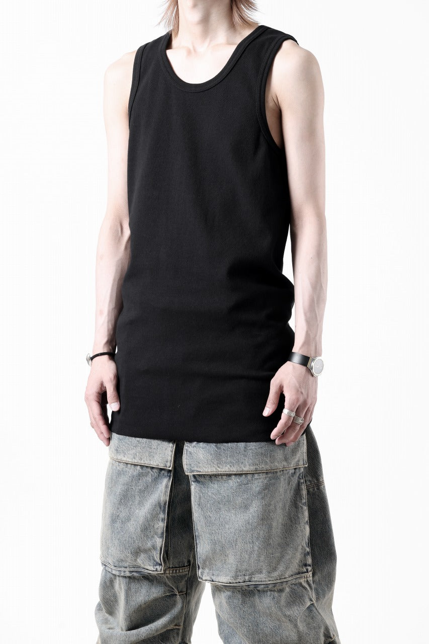 画像をギャラリービューアに読み込む, N/07 MINIMAL TANK TOP / SUPER STRETCH BARE TELECO (BLACK)