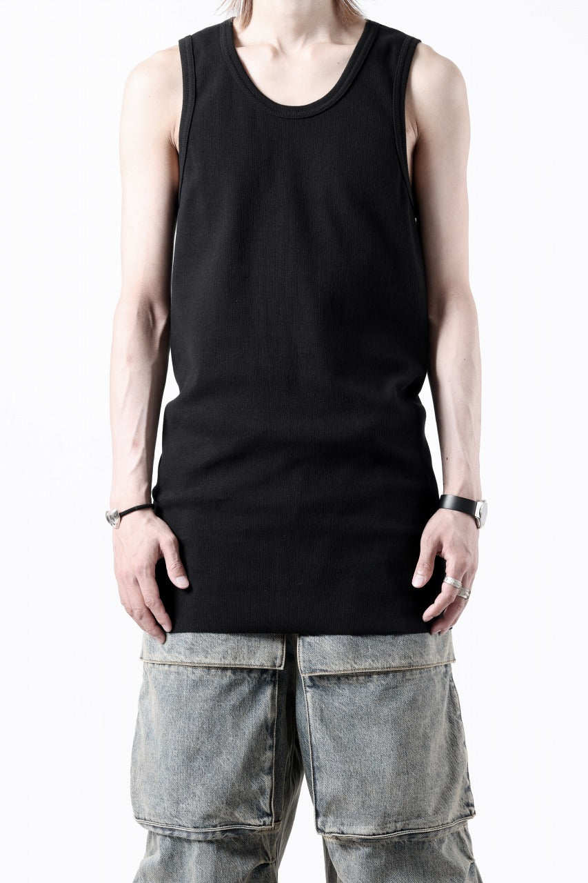画像をギャラリービューアに読み込む, N/07 MINIMAL TANK TOP / SUPER STRETCH BARE TELECO (BLACK)