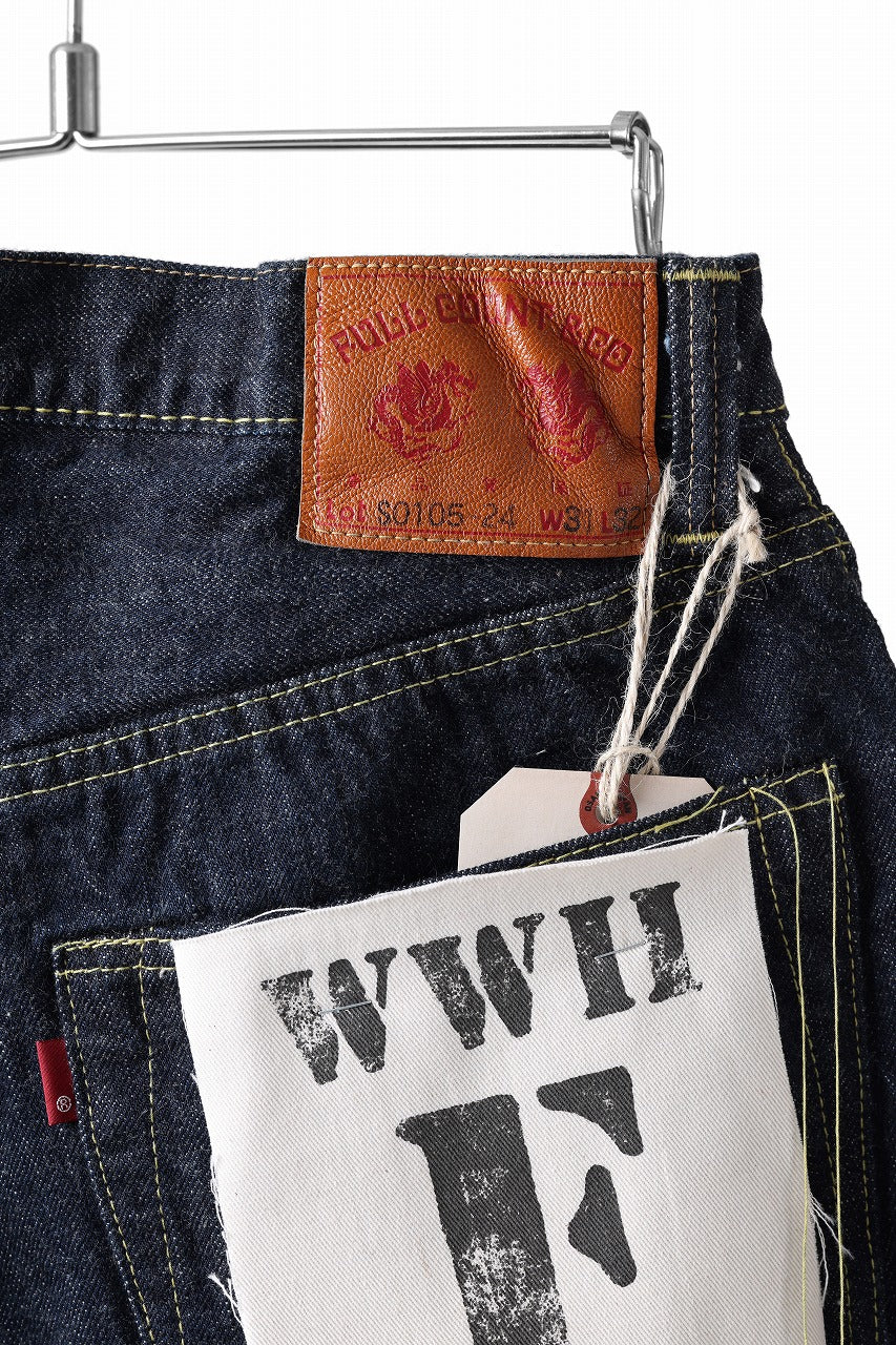 画像をギャラリービューアに読み込む, FULLCOUNT WWⅡ Model Brown Cotton Denim Pants / 13.7oz Zimbabwe Selvedge Denim (INDIGO BLUE / ONE WASHED)