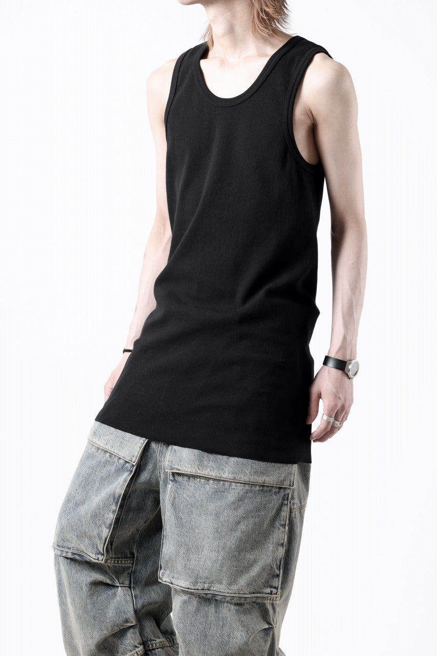 画像をギャラリービューアに読み込む, N/07 MINIMAL TANK TOP / SUPER STRETCH BARE TELECO (BLACK)