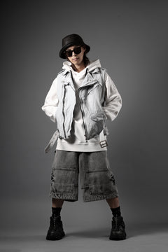 画像をギャラリービューアに読み込む, ISAMU KATAYAMA BACKLASH JP-CALF NATURAL DYED GARMENT-WASH DOUBLE RIDERS VEST (WHITE)