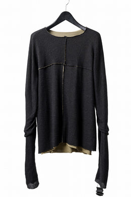 m.a+ double one piece long sleeve knit & t-shirt / T211DM/VLOH/JCL1 (BLACK/WOOD BROWN)